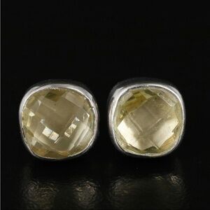 Sterling Citrine Stud Earrings